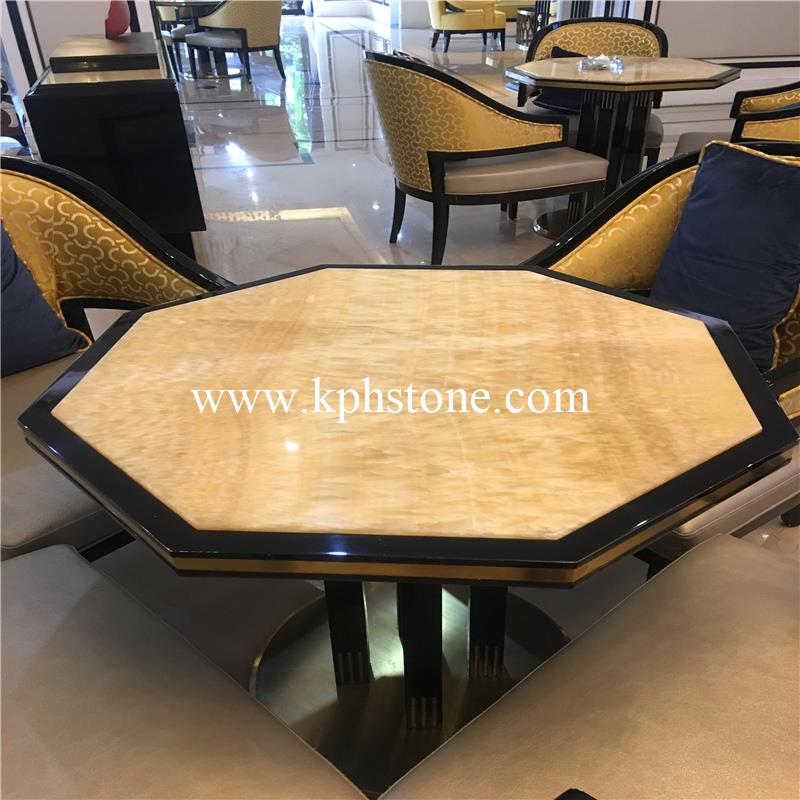 Yellow Honey Onyx Furniture Coffee Table Tops