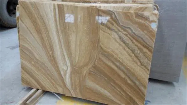 Wood Grain Yellow Marble For Interior Design