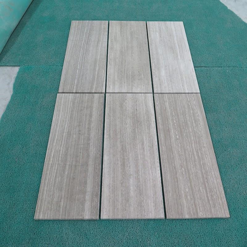 White Wood Grain Residential Marble Tiles