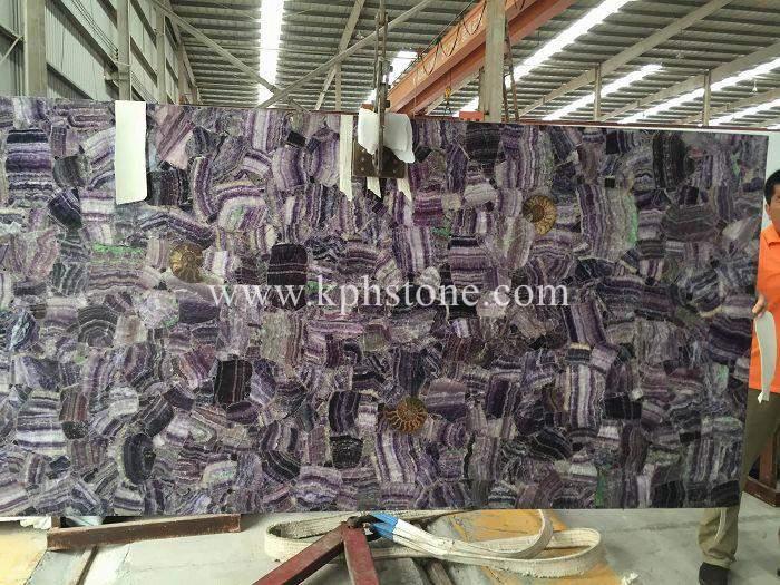 Violet Backlit agate Panel for Casios Decor