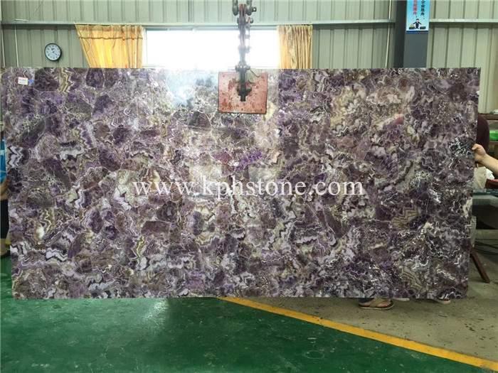 Violet Backlit agate Panel for Casios Decor