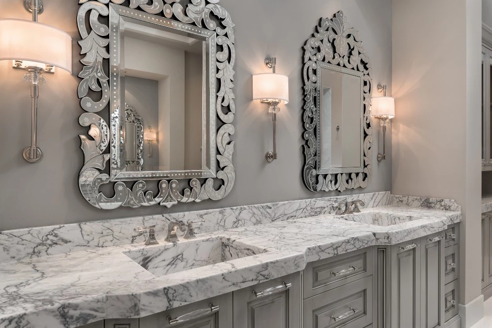 Venus White Marble Bathroom Vanity Tops