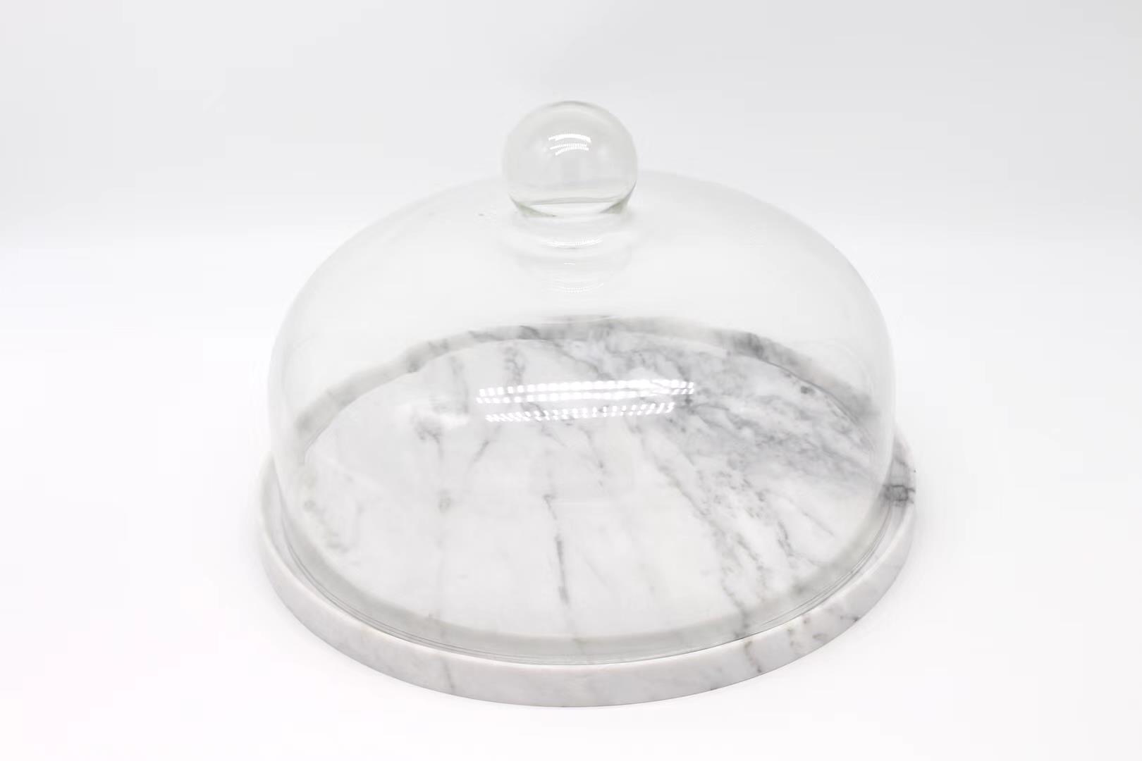 White Marble Serving Tray Cheese Tray Handles