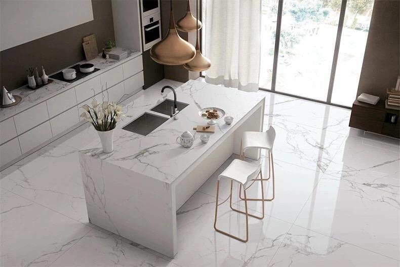 White Marble Bathroom Vanity Tops