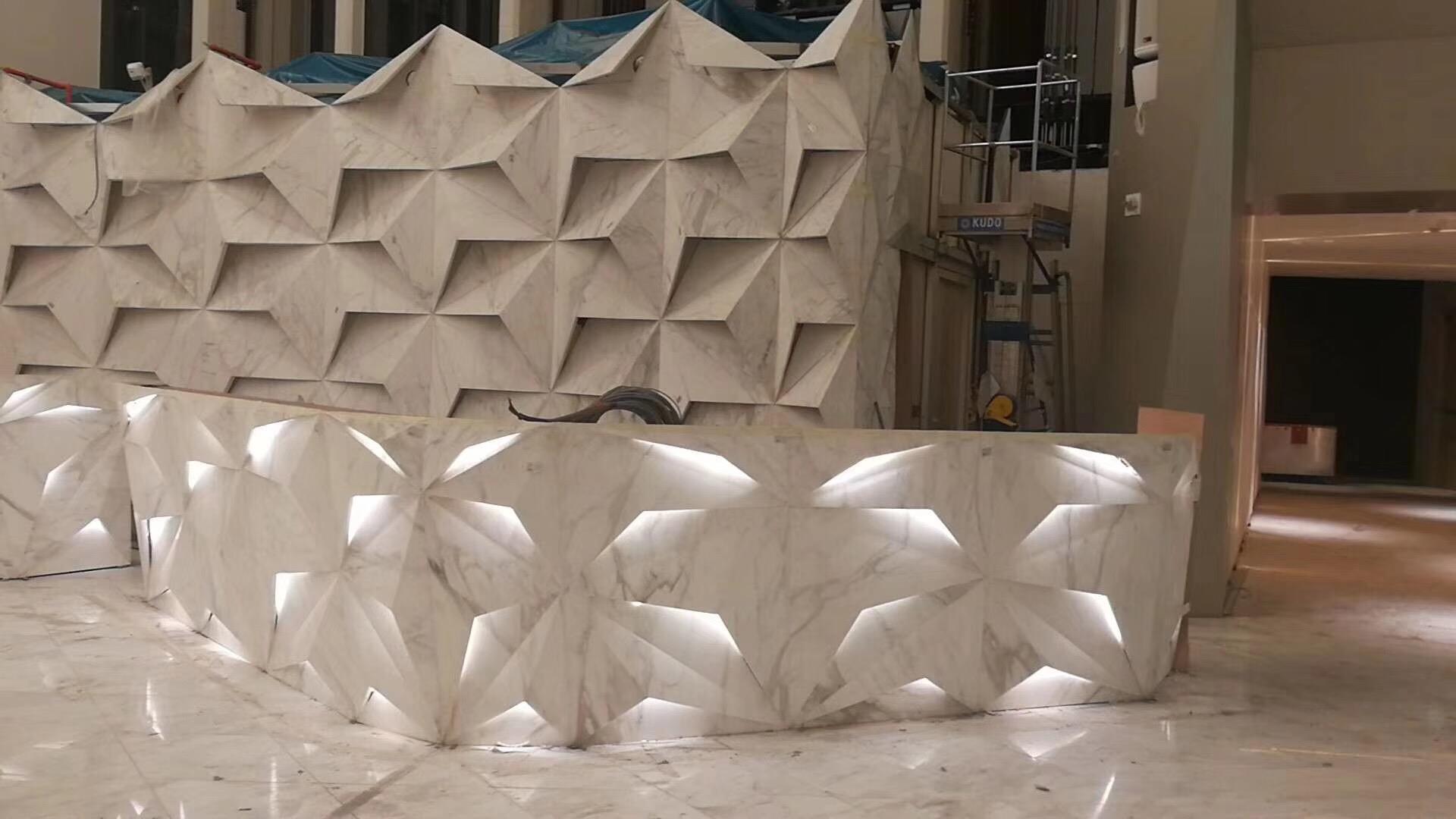 Waterjet CNC 3D Marble Wall Panels Cladding