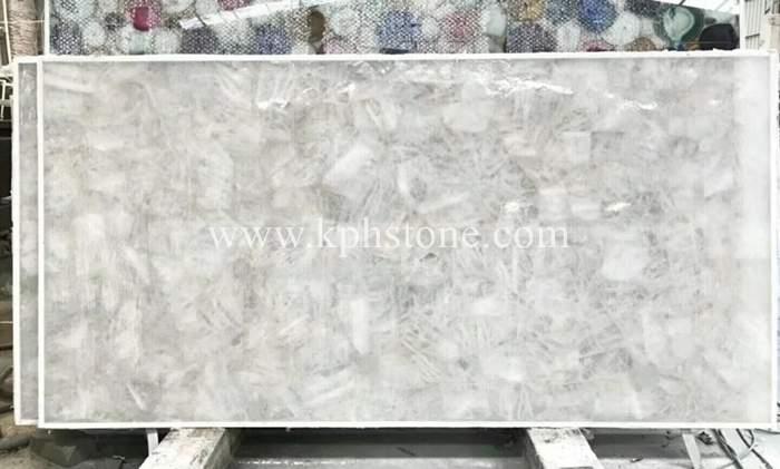 Semi Precious White Agate Stone Slab for Luxury Brand