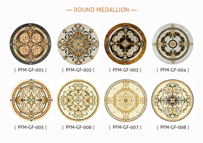 Round Waterjet Medallion Tiles Marble