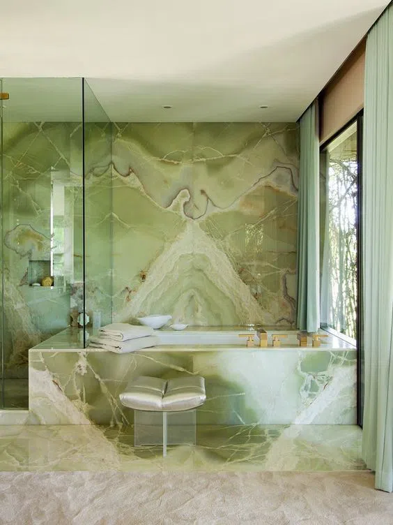 Precious Green Onyx Stone For Bathroom Wall