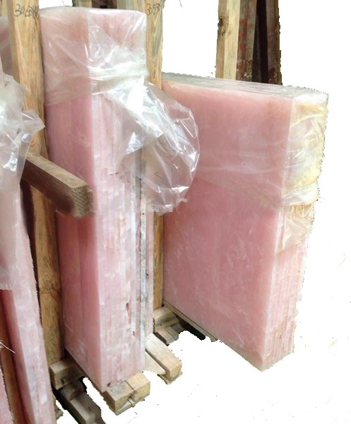Pink Onyx Marble Slab For Bathroom Tiles