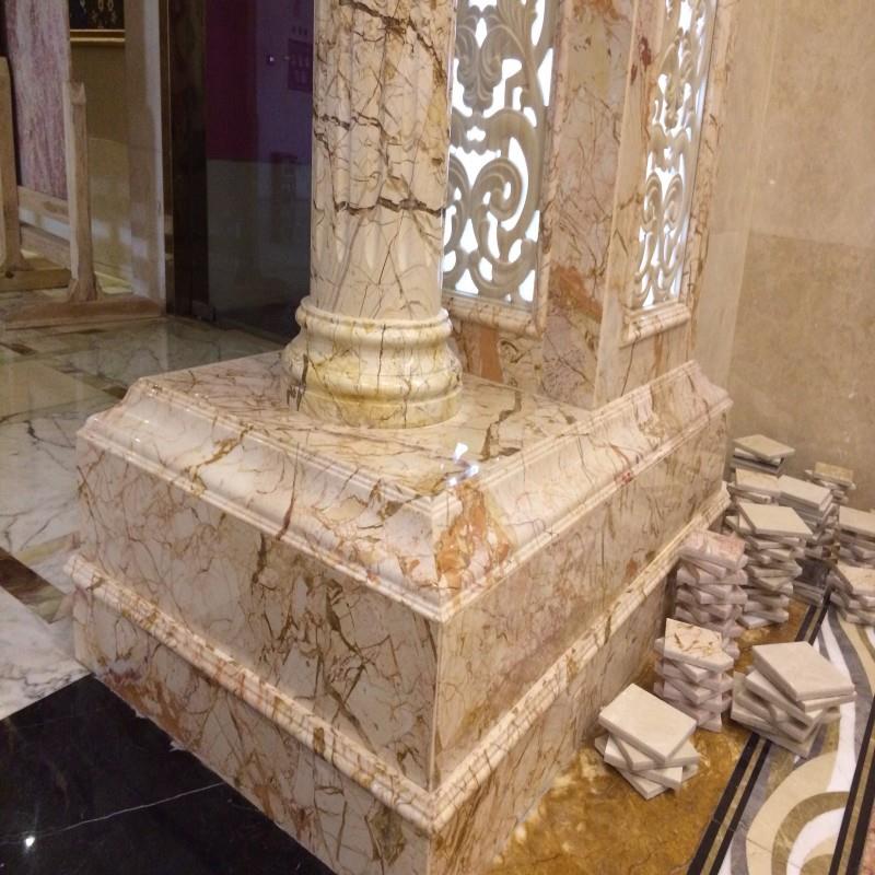 Picasso Gold Marble Column Bases