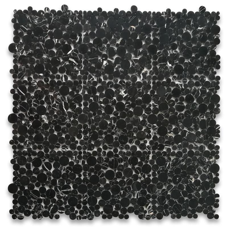 Nero Marquina Black Marble Square Mosaic Tile