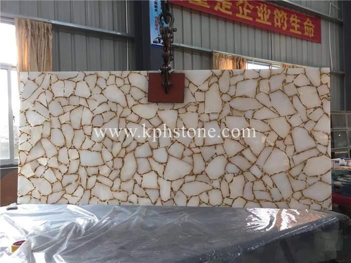 Natural Stone White Agate Slab with Nice Price