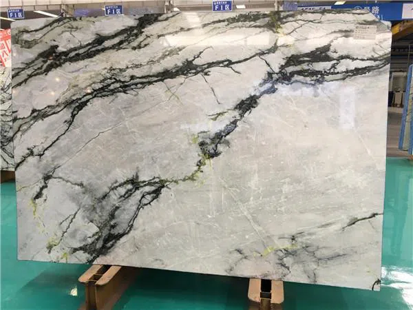 Orchid Jade White Marble Slabs With Green Vein