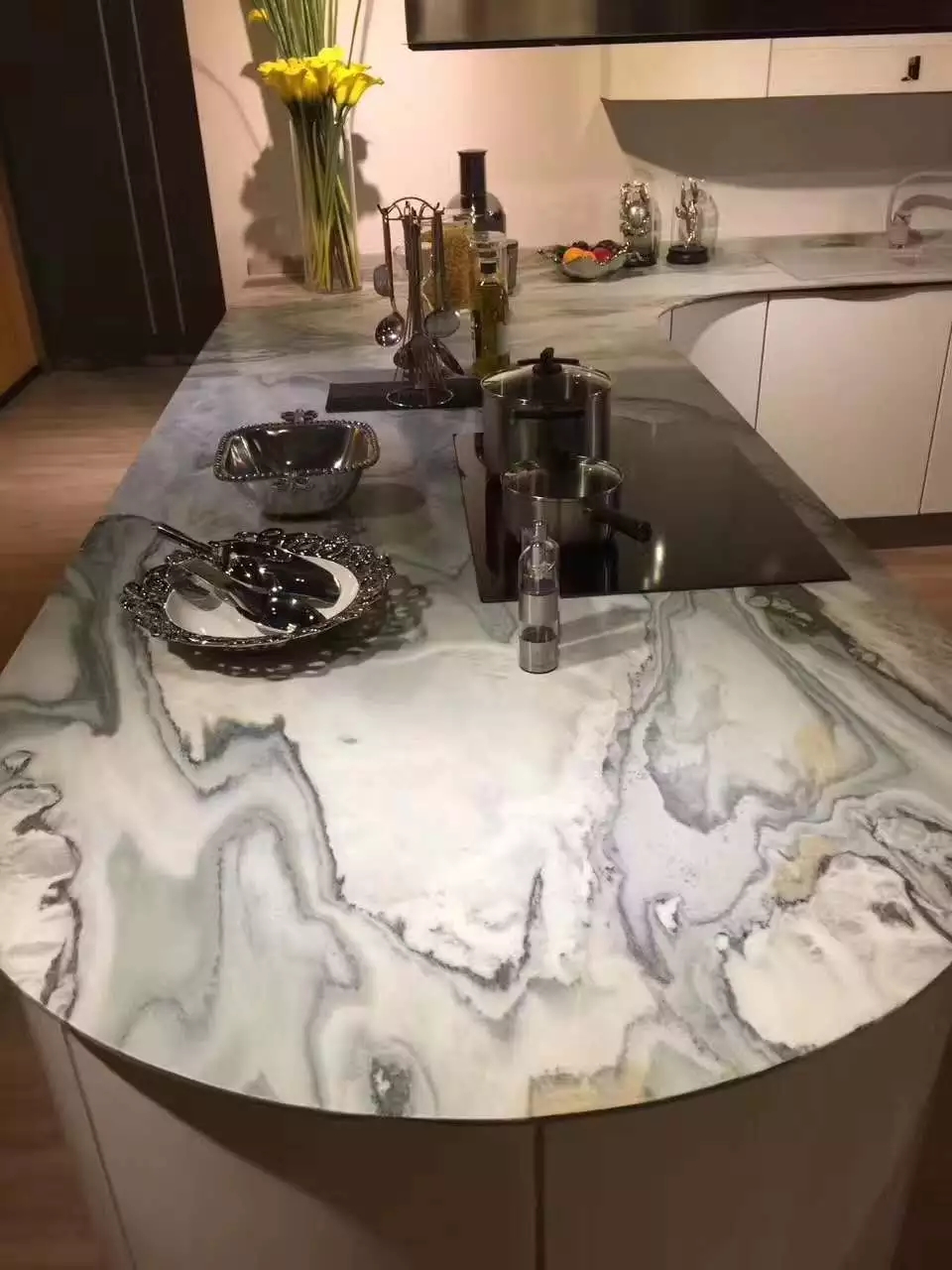 Norwegian Green kitchen countertop dining table marble slab
