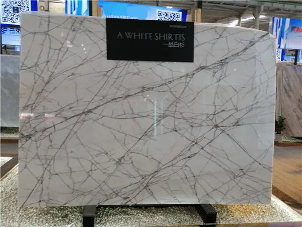Nice Surface White Base Black Line Marble For Flooring