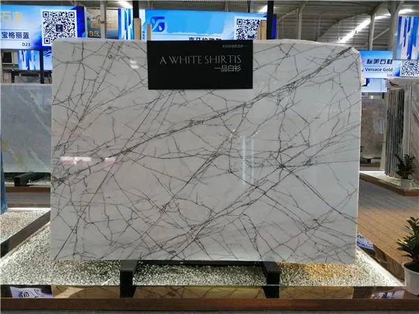 Nice Surface White Base Black Line Marble For Flooring