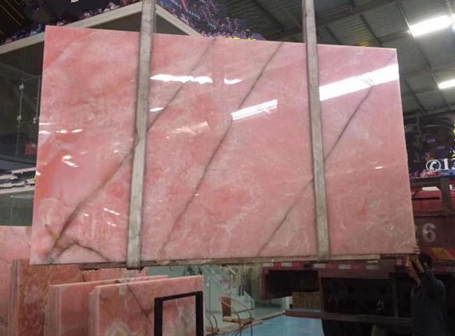Luxury Pink Onyx Slab For Walling