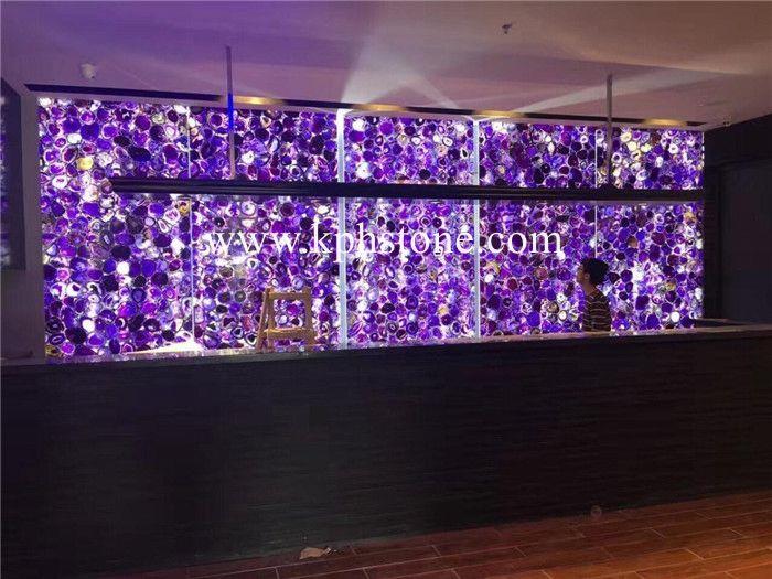 Luxury Decoration Purple Agate Stone Slab for Wall