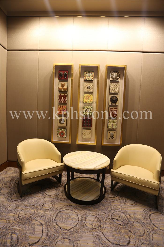 Ivory Onyx Tabletop In Hotel Reception