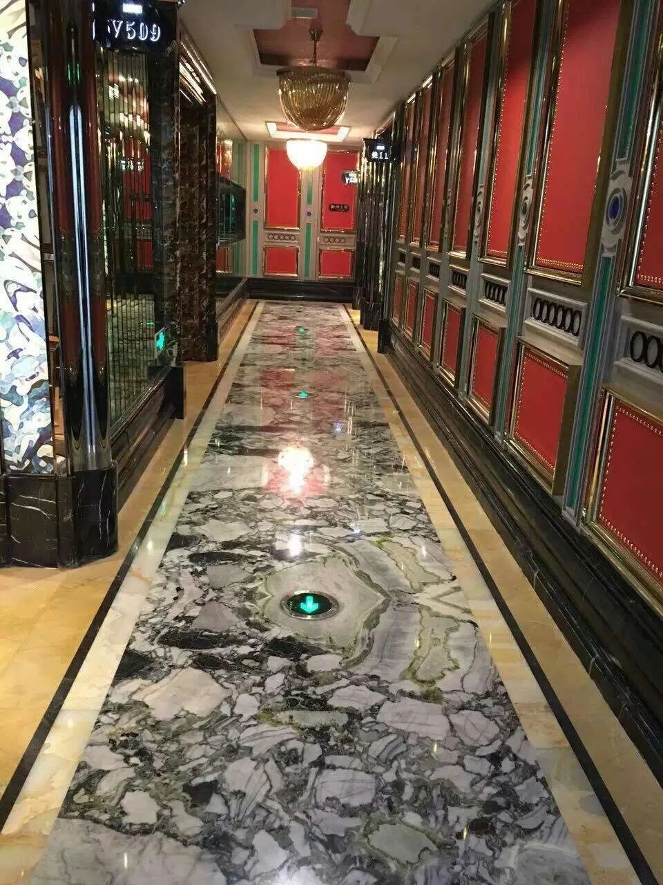 Indoor Floor Ice Emerald Green Vein Marble