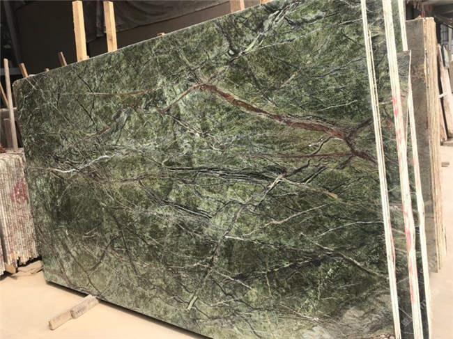 India Rainforest Green Marble Slab for Flooring Tile Decoration