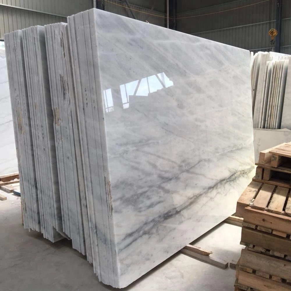 High Polished China Carrara White Marble Slab