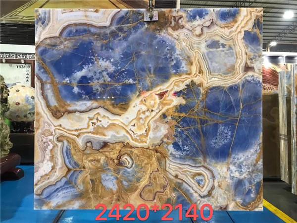 High Polished Blue Onyx Marble Slabs