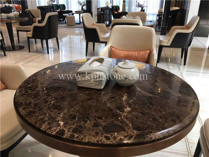 Good Quality Dark Emperador Marble for Resort Furniture