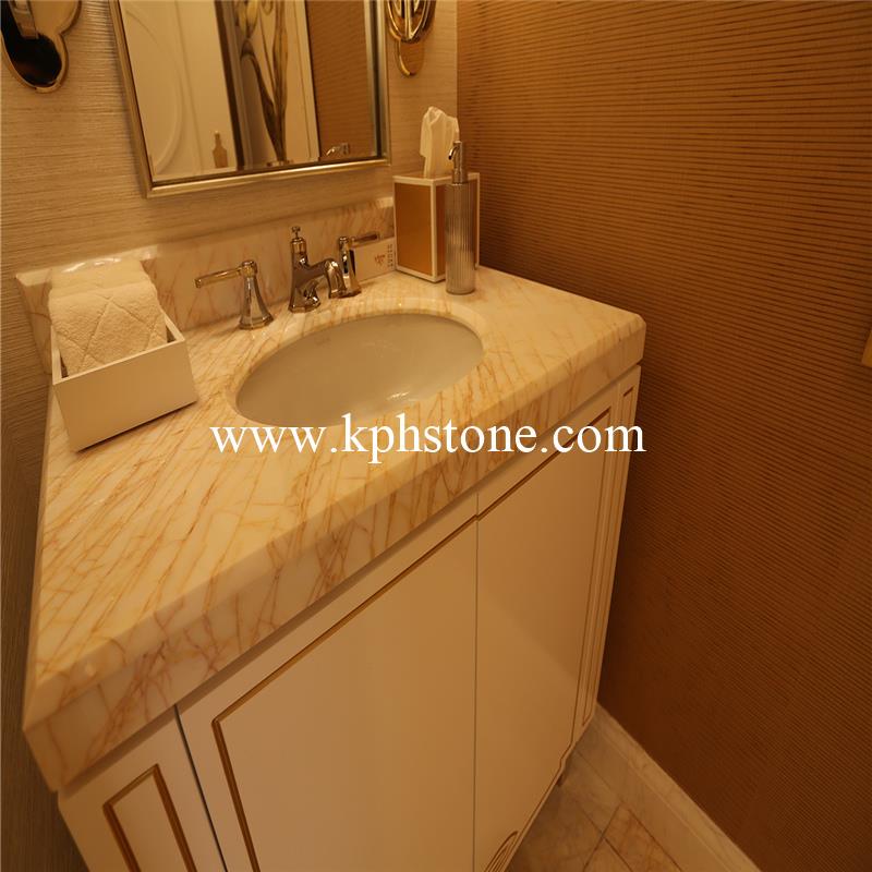 Golden Spider Marble Bathroom Vanity Tops