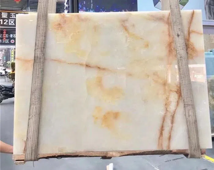 Golden Silk White Marble Stone For Project