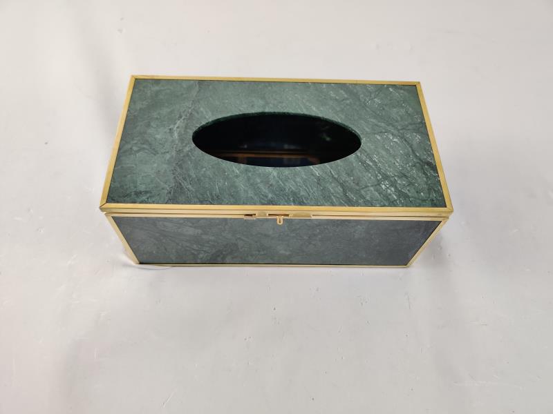 Green Marble Accessories Tissue Box