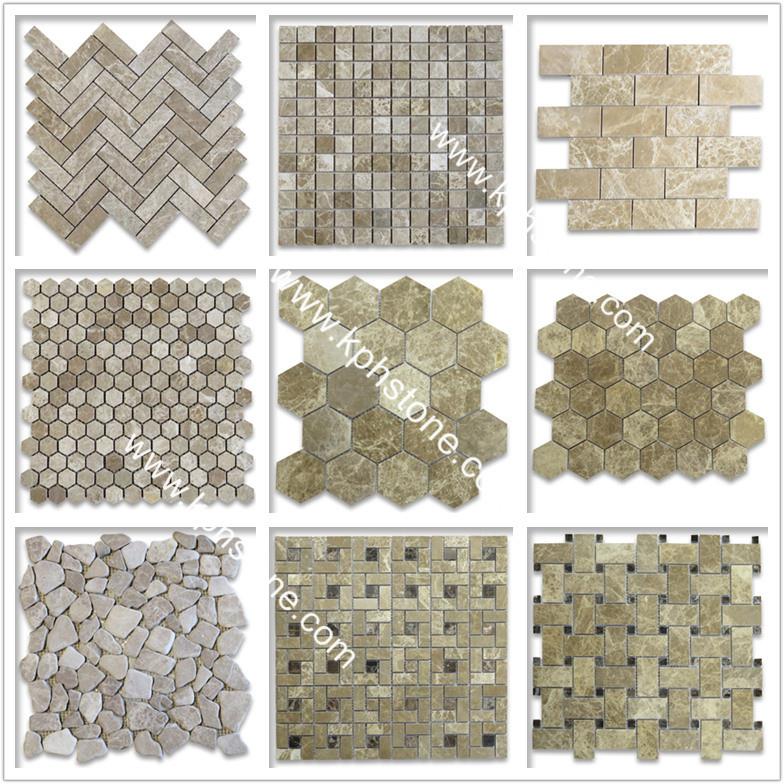 Emperador Light Square Mosaic Tiles