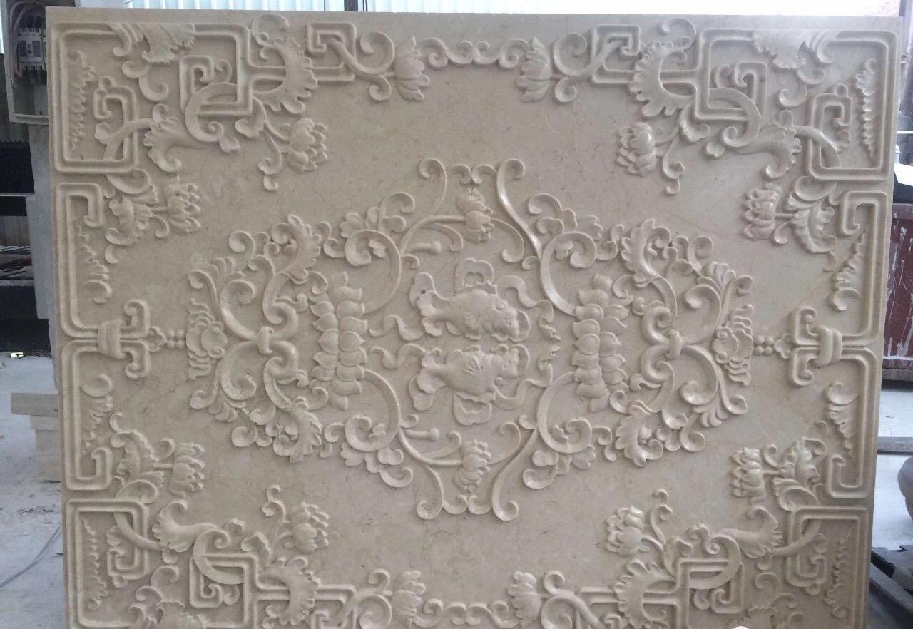CNC 3D Marble Design Engraved Pane Wall Tiles