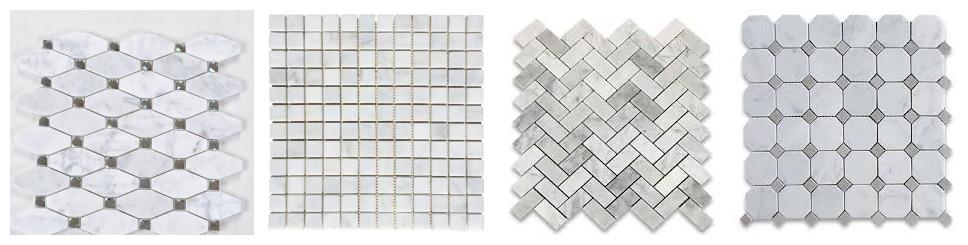 Carrara White Rhomboid Marble Mosaic Tile