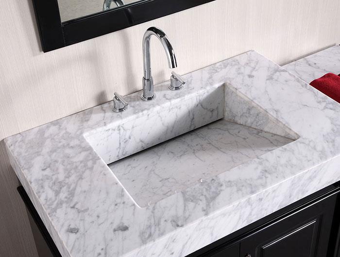 Carrara White Marble Vanity Top With Sink