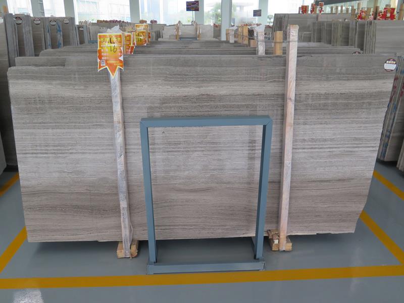 Chinese Grey Wood Grain Marble Tiles Stone Slab for Project