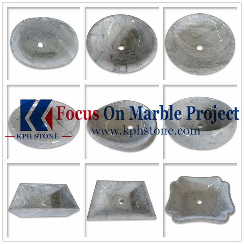Carrara Marble 20 Drop-Shaped Vessel Basin Sink