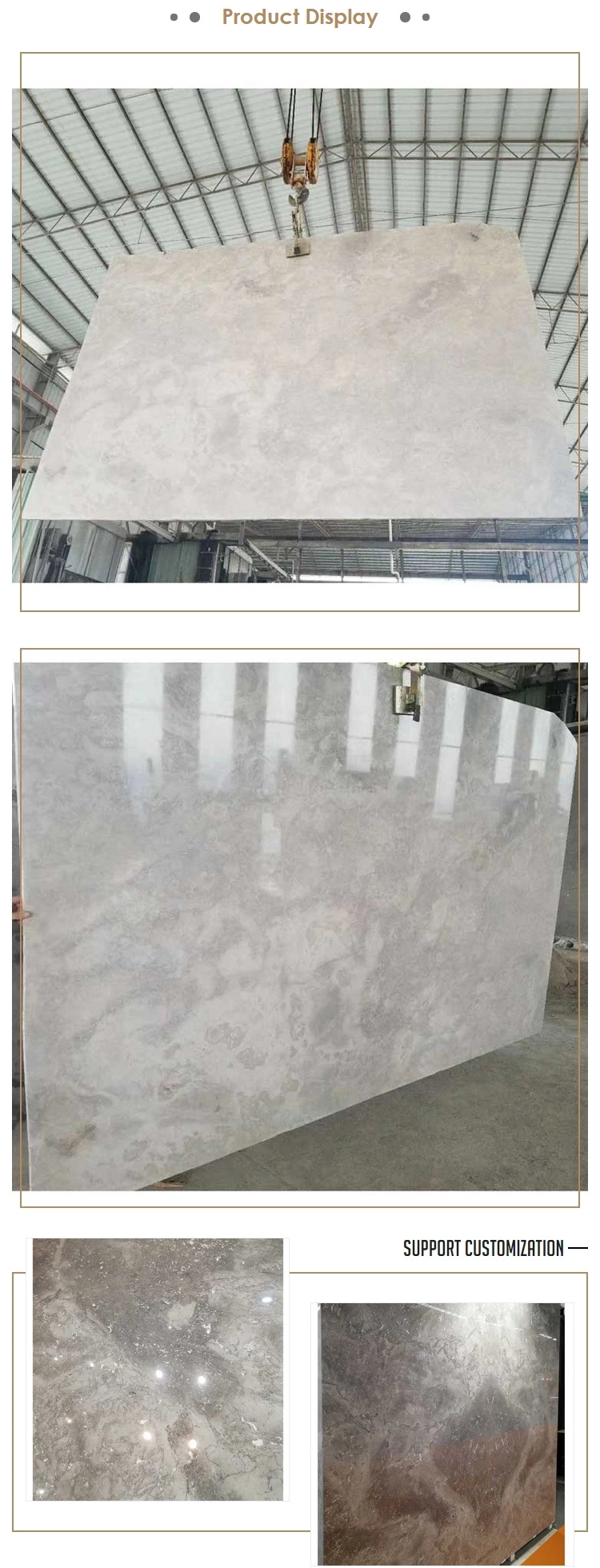 China Guangxi Milan Cloudy Impression Gray Marble