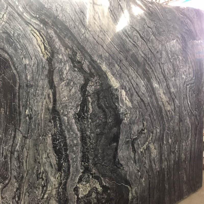 Black Tree Wood Marble Slab for Hotel Decor