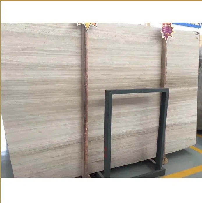 Cheap Price White Wood Vein Marble Slab For Sale
