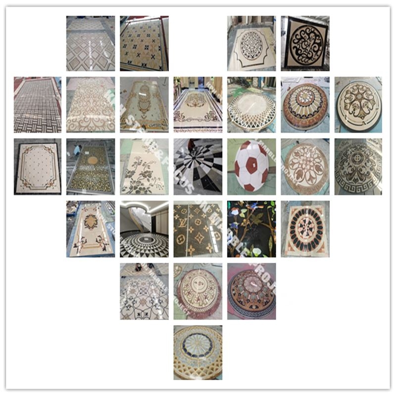 Austin Brown Marble Waterjet Medallions Casin,hotel and Resort Projects