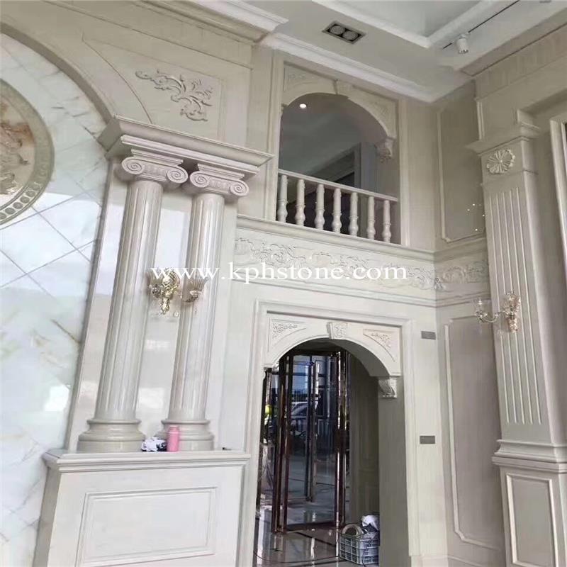 Burdur White Pearl Marble Column for Hotel Projects