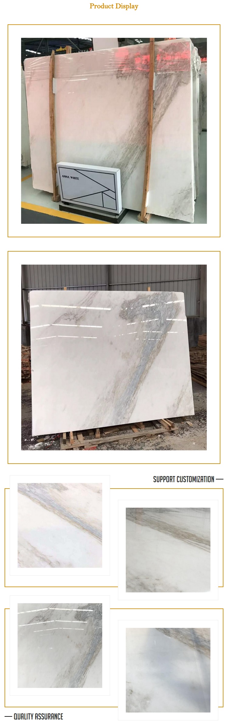 Anna White Marble Slab Carrara Tiles With White Or Grey Veins