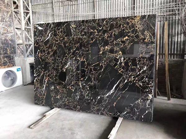 Afghanistan Black Portoro Gold Marble for Hotel Project