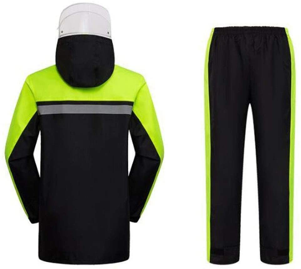Homme Vêtements imperméables avec capuche 2 pièces Vêtements de pluie Moto Cyclisme Pêche Golf Veste et pantalon PVC (Rouge, Noir, Bleu)
