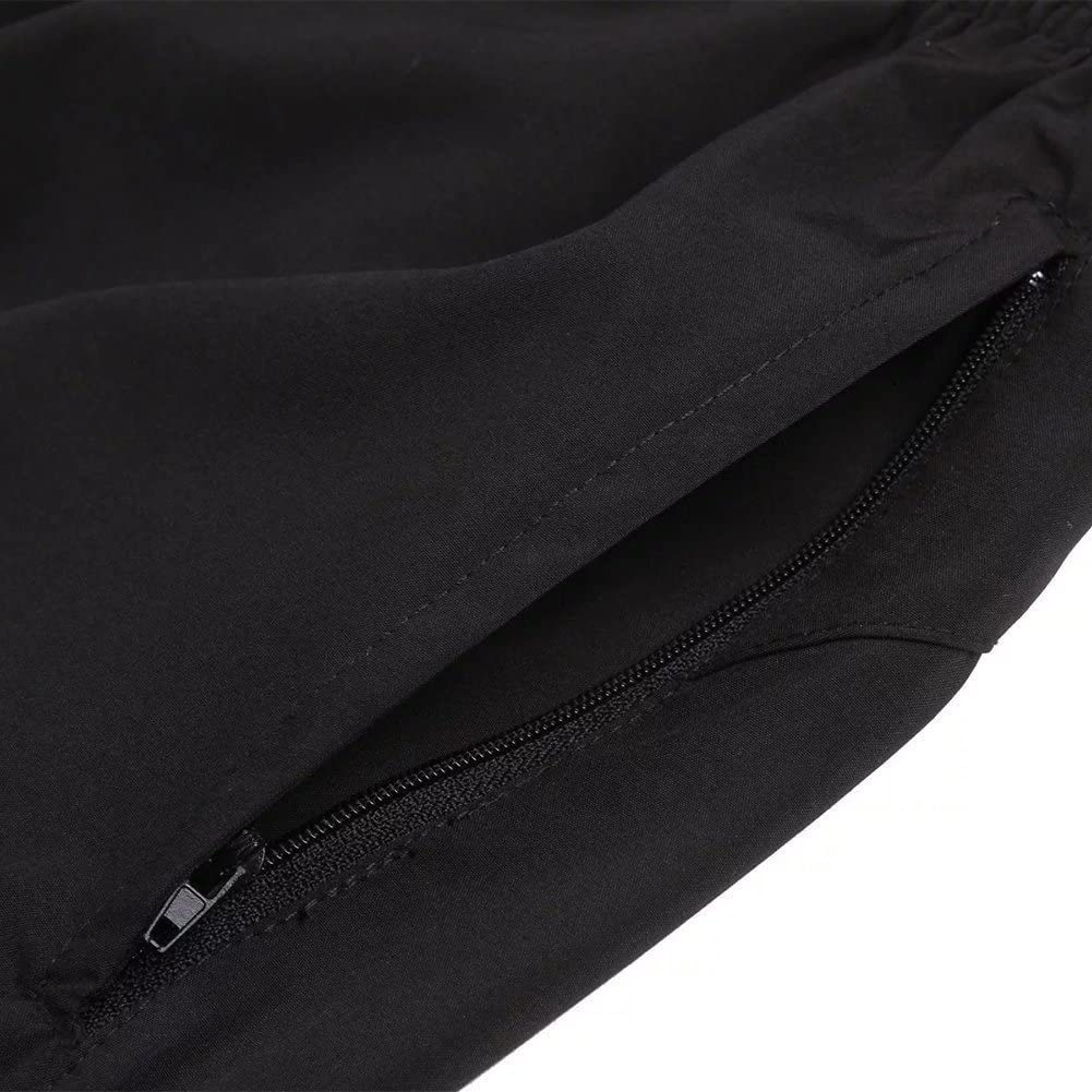 Mens Sports Shorts Casual Gym Training Fitness Sweat Running Shorts Quick Drying Sports Internal Drawcord Shorts for Men with Drawstring Stretch Waist Zip Pocke