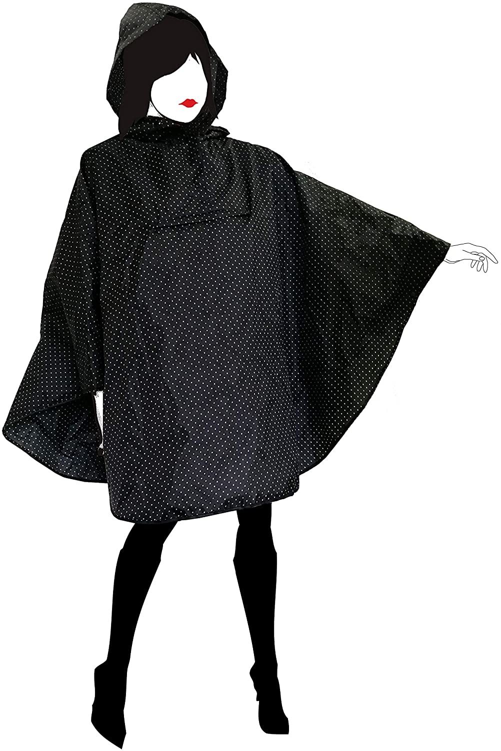 Rain Poncho with Hood for Women, Highly Resistant and Waterproof Material for Outdoor Activities