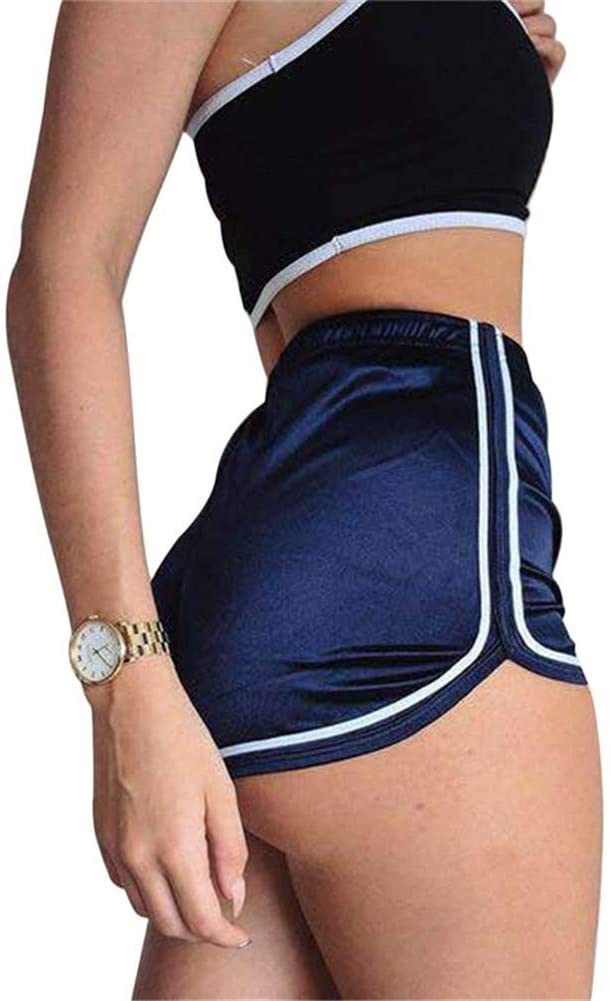 Women′s Sexy Elastic High Waist Shorts Silk Slim Sporting Sports Gym Workout Yoga Hot Pants