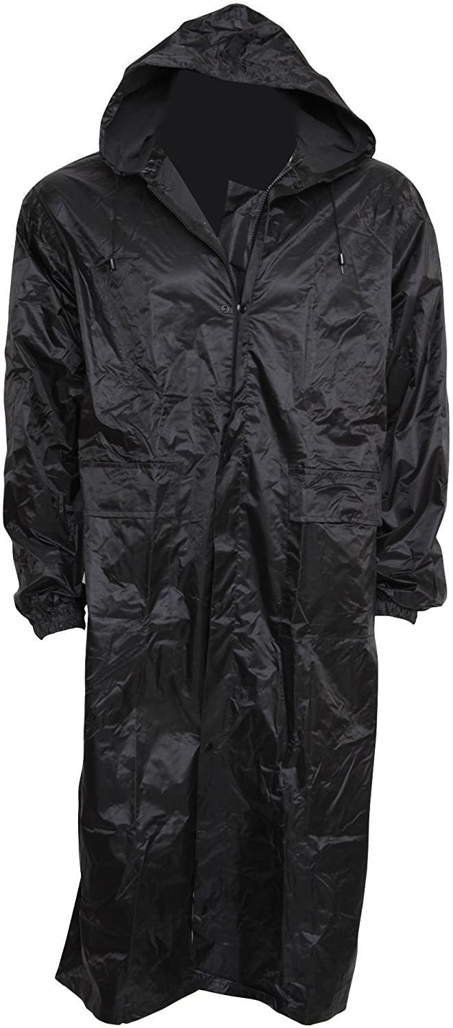 Mens Waterproof Hooded Lightweight Long Outdoor Rain Coat