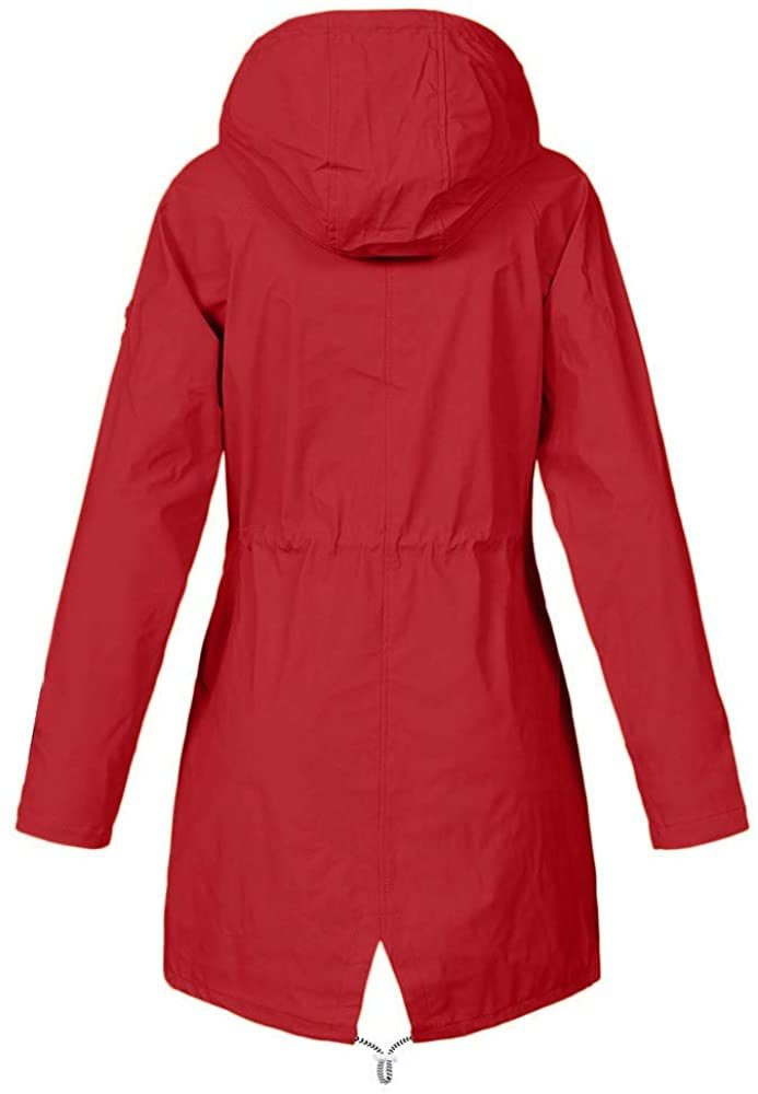 Solid Rain Jacket Outdoor Jackets Hooded Raincoat Windproof Christmas Merry Christmas Ladies Gift